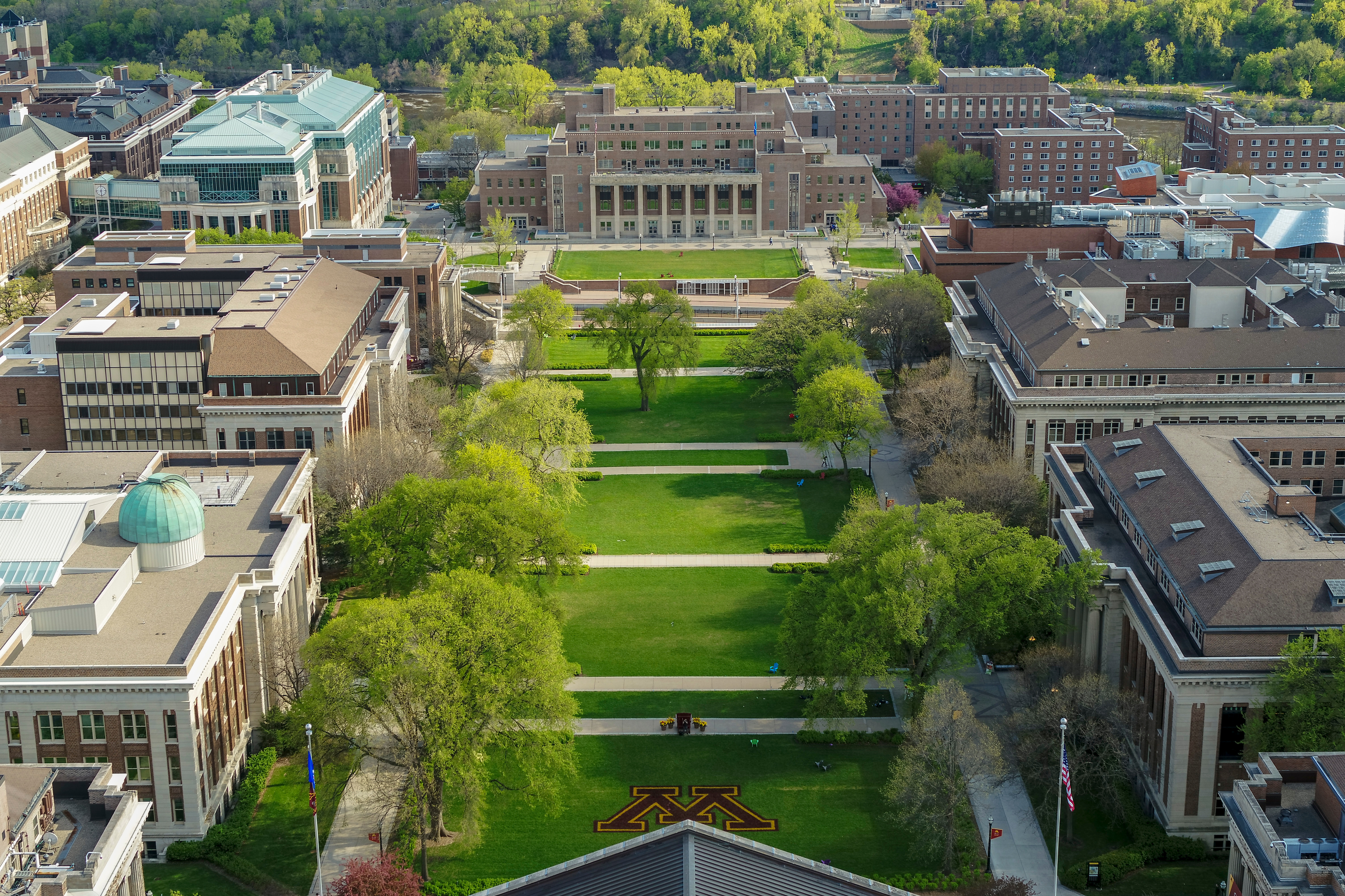 View of Northrop mall looking to the Student Union